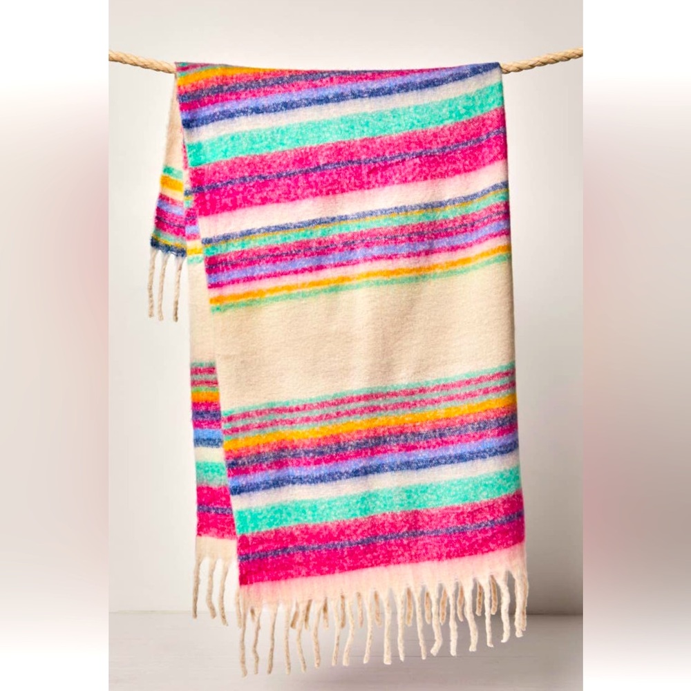 Free People| Aztec Rainbow Throw w/tassels